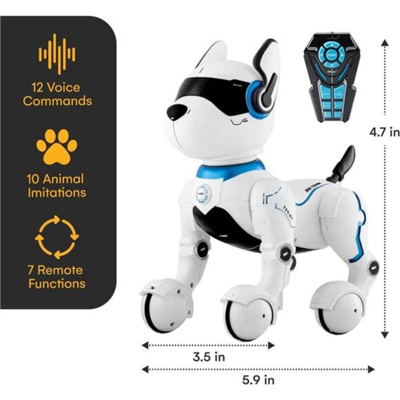 Top Race Rechargeable Robot Dog- Interactive Smart Robo Dog for Kids Ages 5-7 - Picture 3 of 7